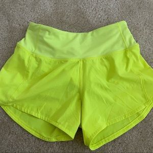 Lululemon highlight yellow speed ups size 0 mid rise 4”